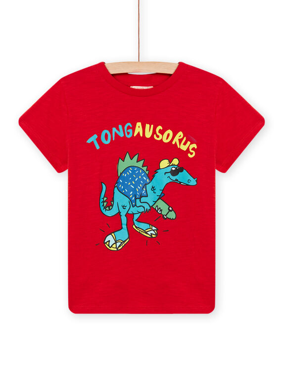 Red dinosaur t-shirt child boy NOJOTI1 / 22S90274TMC050