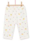 Baby girl ecru polka dot and fancy print jogging suit NILUBAJOG / 22SG09P1JGB001