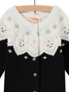 Baby girl jacquard knit cardigan MIHICAR2 / 21WG09U2CARJ905