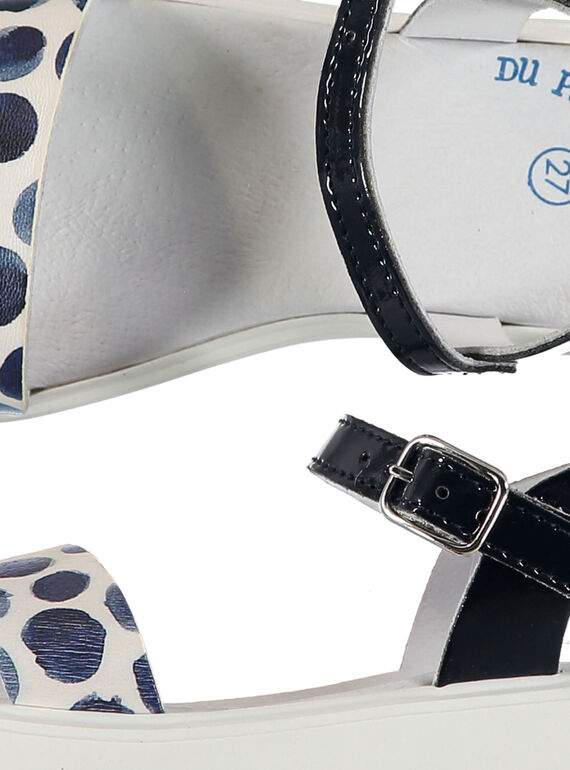 Girls' smart two-tone sandals FFSANDJANE / 19SK35B2D0E070