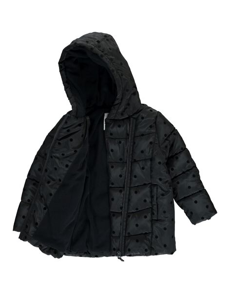 Girls' black hooded padded jacket DALONDOU2 / 18W901E2D3E090