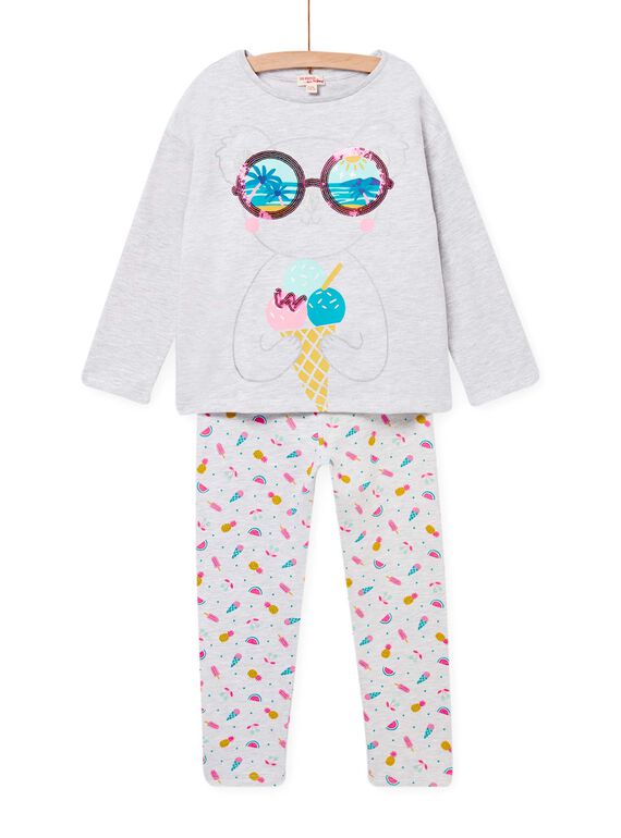 Grey pyjama set child girl NEFAPYJKOA / 22SH11G2PYJJ920