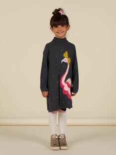Child girl dress with pink flamingo collar MAHIROB3 / 21W901U2ROB944