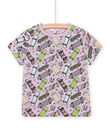 Pink skateboard print short sleeve t-shirt POKATI / 22W902L1TMCH706