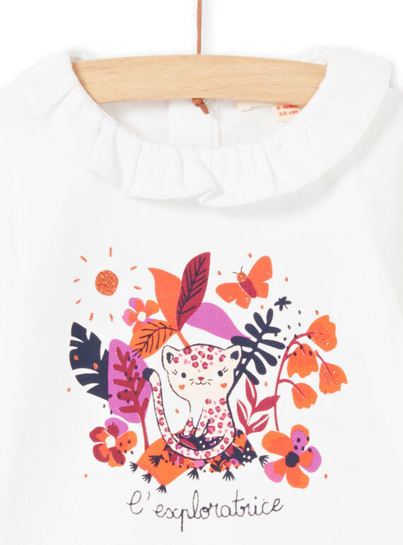 Baby Girl White and Colored Bodysuit MIPABOD / 21WG09H2BOD001