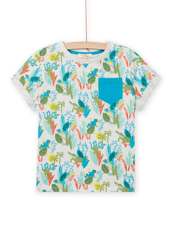 Child boy grey t-shirt with fancy print NOHOTI2 / 22S902T2TMCJ920