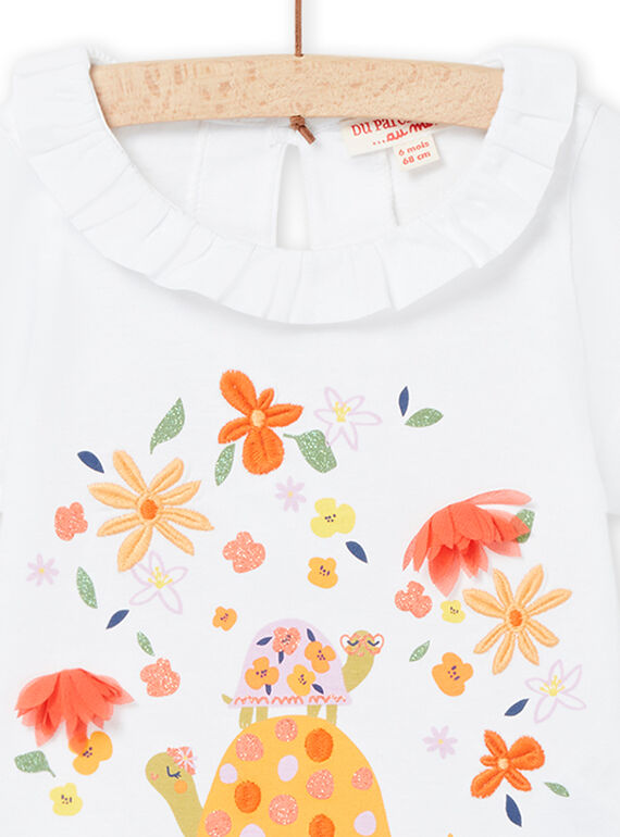 Baby Girl White T-Shirt NIHOBRA / 22SG09T1BRA000