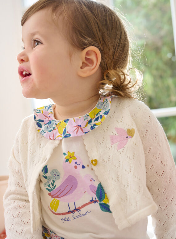 White top with bird pattern for baby girls TIPOBRA / 24SG09M1BRA001