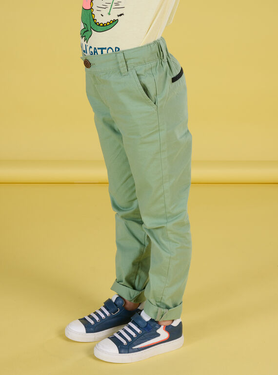 Olive green pants with peach skin finish ROEXOPAN / 23S902V1PAN633