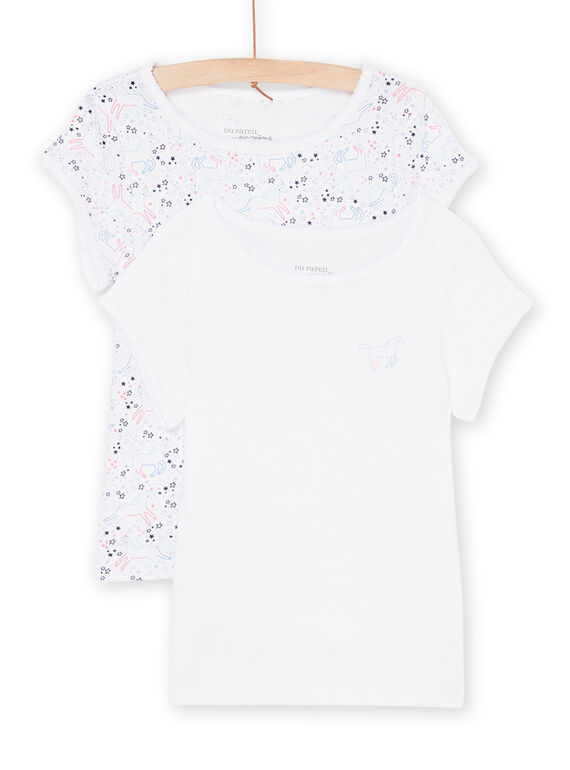 2 white undershirts with print and fancy pattern REFATELIC / 23SH1111HLI000