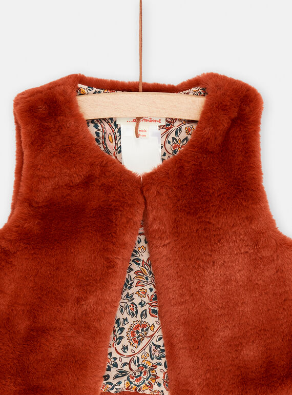 Caramel sleeveless cardigan SICOUCAR1 / 23WG09L2CAR420