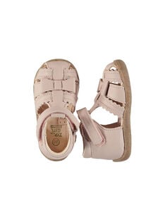 Baby girls' smart leather sandals FBFSANDHER / 19SK37K1D0E030