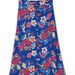 Blue long skirt with exotic print