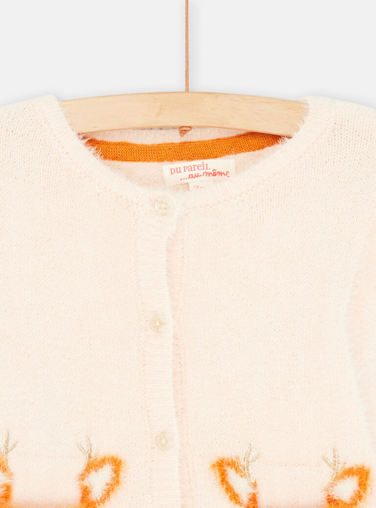 Pink and orange cardigan for baby girl SIKHOCAR2 / 23WG09Q2CAR318