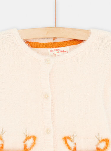 Pink and orange cardigan for baby girl SIKHOCAR2 / 23WG09Q2CAR318