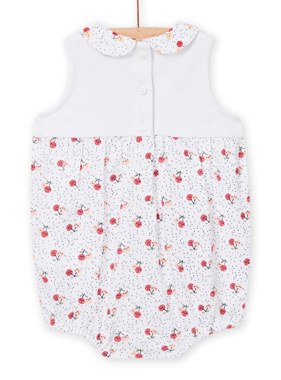 White printed baby girl romper NOU2BAR / 22SF0351BAR000