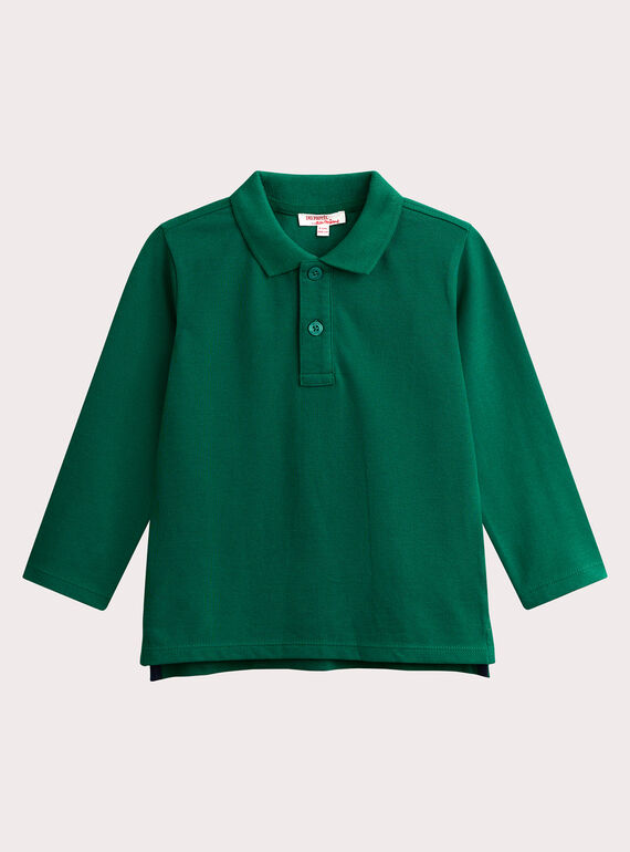 Green bottle polo shirt for boys  VOJOPOL2 / 24W902G2POLG611