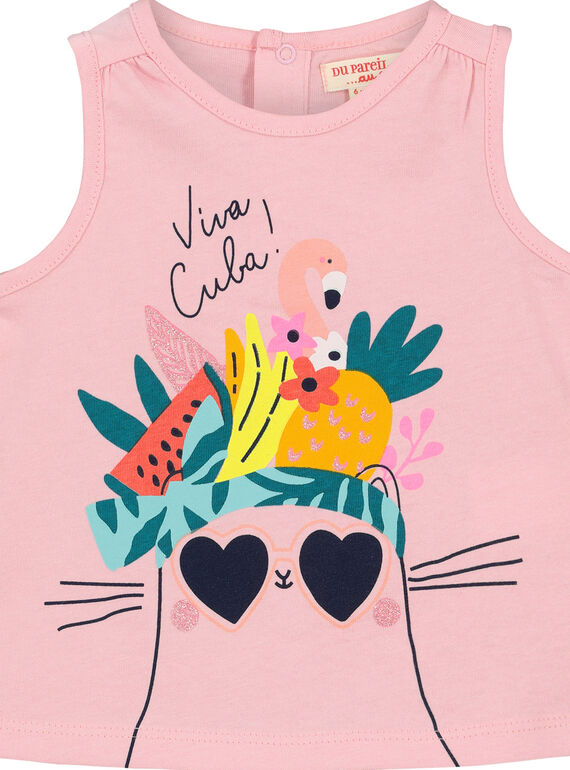 Baby girls' printed vest FICUDEB / 19SG09N1DEBD303