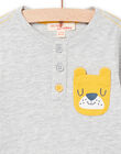 Grey t-shirt baby boy dog animation NUJOTUN4 / 22SG1071TML943