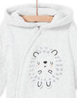 Mixed birth grey hooded jumpsuit with hedgehog design MOU1COM1 / 21WF0541CBLJ920