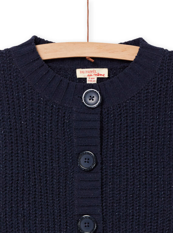 Child girl midnight blue knitted cardigan NAJOCAR2 / 22S90162CARC205