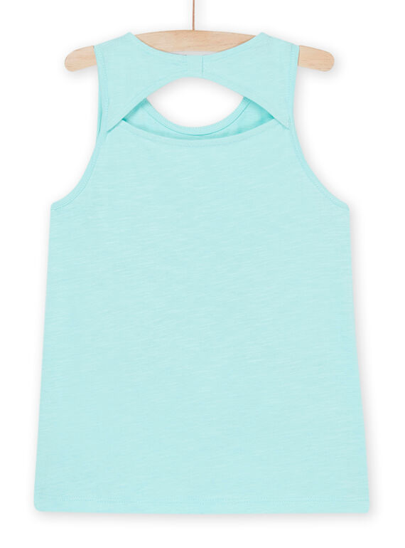 Turquoise tank top with tiger print RABALDEB / 23S901W1DEBC215