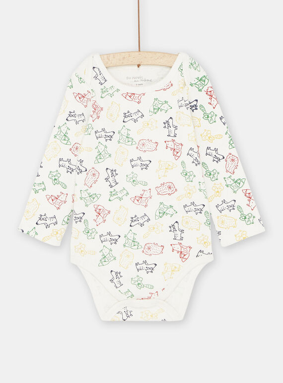 Baby Boy Multicolored Animal Print Bodysuit SEGABODAOP / 23WH1462BDL001