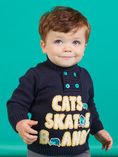 Baby Boy's Fancy Embroidery Funnel Neck Sweater MUTUPUL / 21WG10K1PULC234