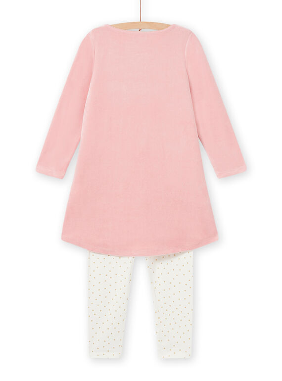 Child girl's old pink nightdress with fancy swans MEFACHUVEL / 21WH1192CHN303