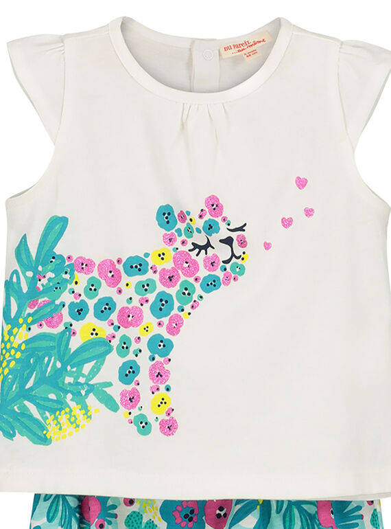 Baby girls' vest and bloomer set FIPLAENS2 / 19SG09P2ENS000