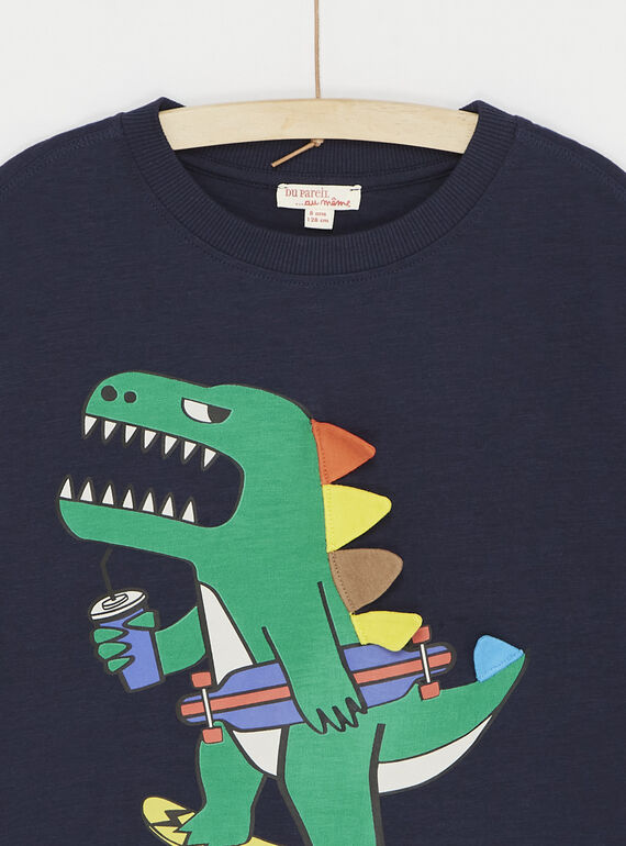 Midnight blue t-shirt with dinosaur animation SOLINTI1 / 23W902H2TMC705