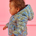 Baby boy's khaki green quilted down jacket with tiger print