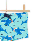 Turquoise shark print swim shorts RYOMERSHOREQ / 23SI02R2MAIC200
