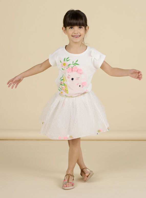 Child girl tulle skirt with sequins and pompons NASOJUP1 / 22S901Q1JUP001