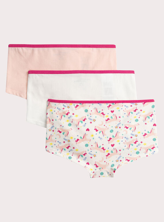 Set of 3 fancy print shorty for girls  VEFAHOTUNI / 24WH1183SHY001