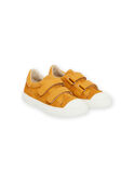 Child boy yellow leather sneakers