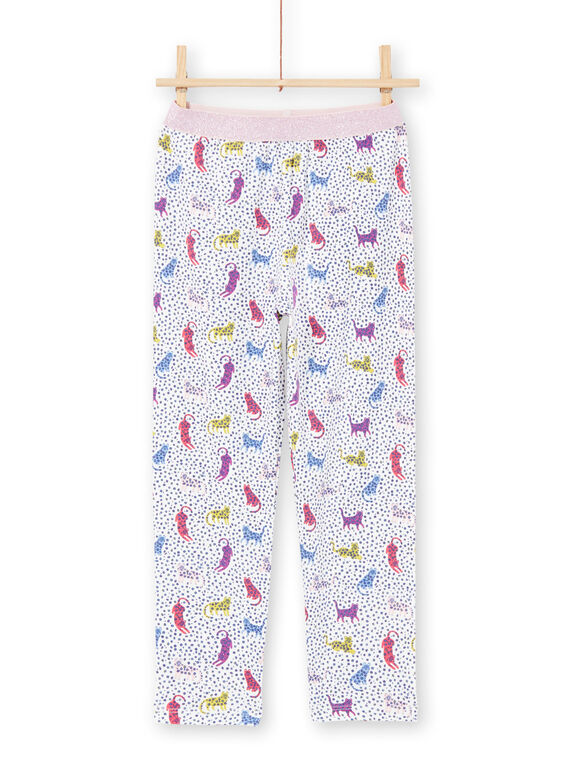 Girl's pyjama with polka dots and leopard print MEFAPYJPAN / 21WH1134PYJ001