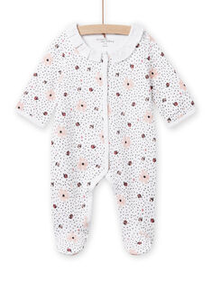 White romper with floral print and polka dots, birth girl NOU1GRE1 / 22SF0341GRE000