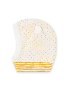 Baby girl ecru mesh hood with ear details MYICOBON / 21WI0965BON001
