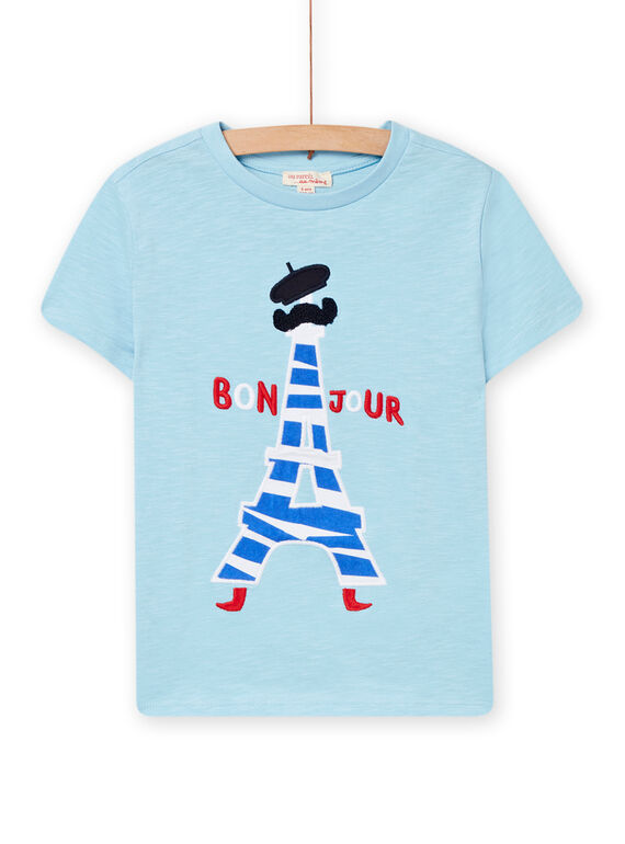 Child boy's horizon blue short sleeve t-shirt NOVATI / 22S90221TMC216