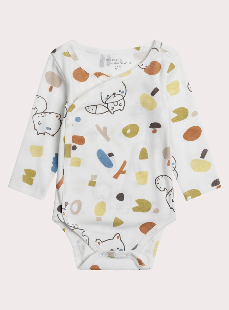 White NEWBORN BODY SUIT XOU1BOD2 / 25WF0451BDN000