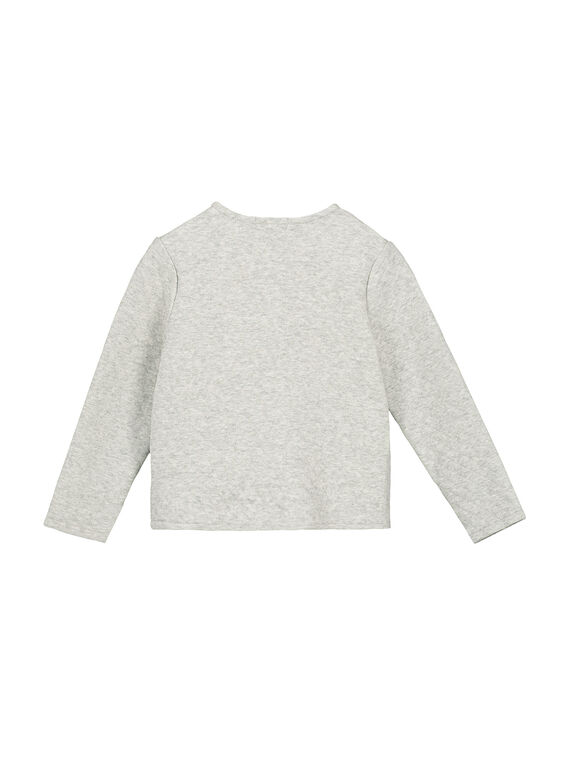 Girls' light grey padded cardigan FAJOCAR1 / 19S901Y1D3C943