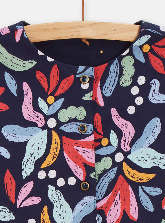 Girls' dark blue reversible cardigan TACLUCAR / 24S901O1CARC211