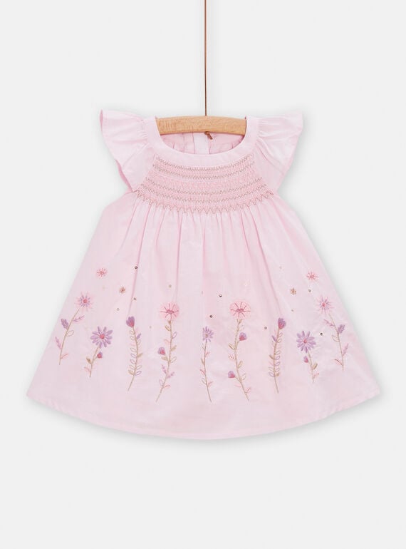 Smock occasion dress for baby girls TIPOROB3 / 24SG09M1ROBD326