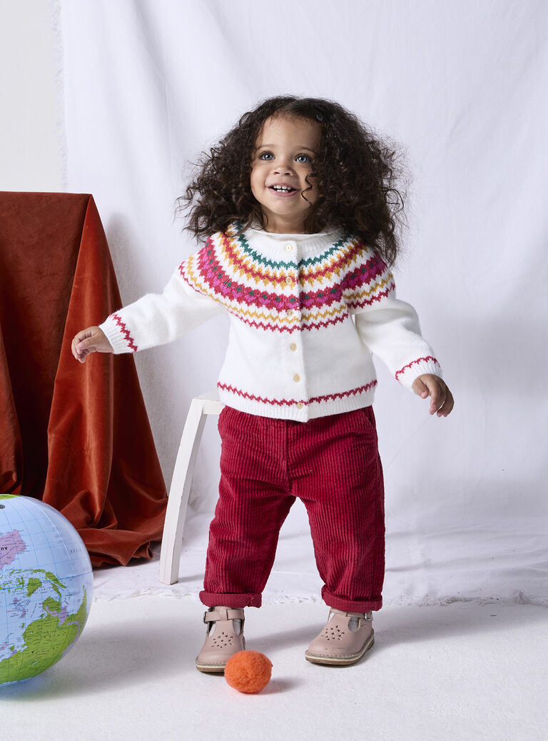 Intarsia cardigan for baby girl  VIROCAR2 / 24WG09P2CAR001