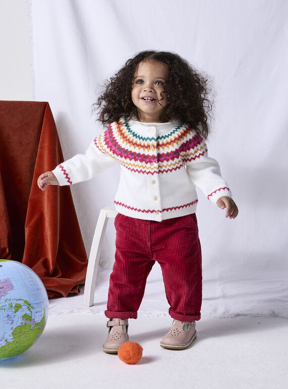 Intarsia cardigan for baby girl  VIROCAR2 / 24WG09P2CAR001