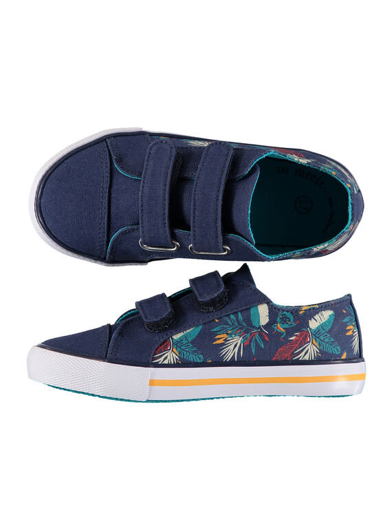 Boys' printed canvas trainers FGVELSIN / 19SK36C4D16070
