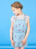 Baby girl's embroidered denim overalls dress