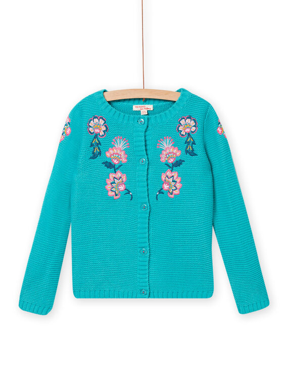 Child girl turquoise cardigan NAGACAR / 22S901O1CAR202