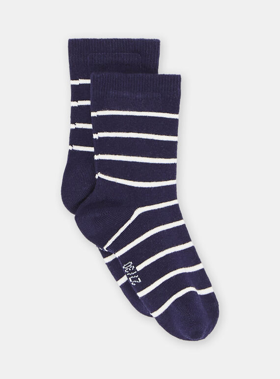Boy's ecru striped socks SYOJOCHOR1 / 23WI02B9SOQ001
